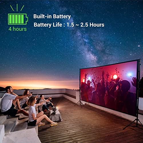 Image of BYINTEK P19 Mini 3D DLP Projector USB Full HD LED Battery Operated Portable Wi-Fi Projector with 4K Android 9.0 OS Wireless Display Support, 1 Year Warranty