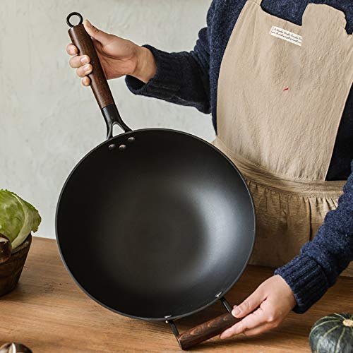Wok de hierro fundido sin recubrimiento 32 cm miniatura 2