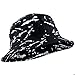 moonsix Unisex Bucket Hat Flat Top Outdoor Hats Fishing Hunting Cap(Black w White Dots)