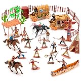 XJWWHZ Native American Indians Figures Toys Set, West Cowboys and Indians Kit for School Project, Kids Educational