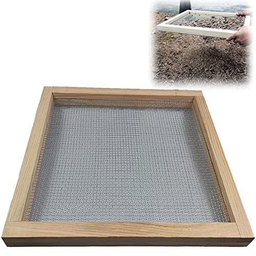 Soil Sifter for Garden, Multi-Purpose Wood Compost Dirt Sifter Soil