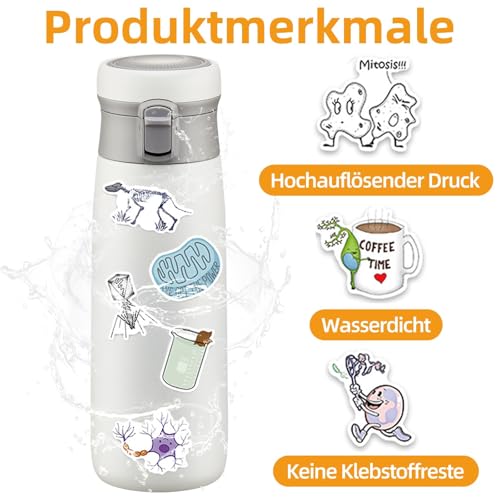 100 Stück Biologie Labor Aufkleber, Vinyl Cartoon Student Wissenschaftlich Aufkleber, Biochemie Geeignet für Laptop,Auto, Gepäck, Skateboard, Motorrad