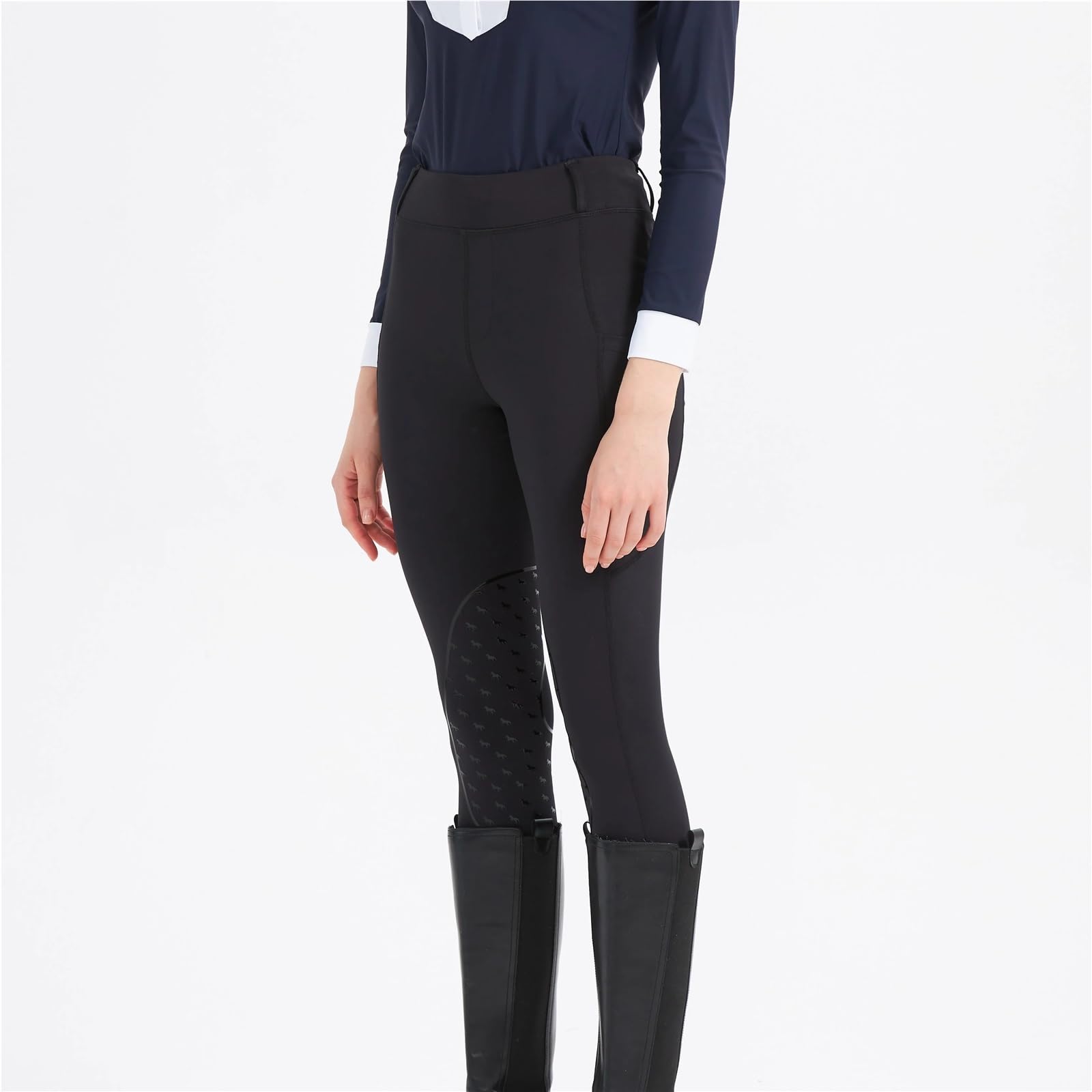 Pantalones De Equitación Pantalones de equitación Primavera y Verano for Mujer, Punto, Alta Elasticidad, Ajustados, Silicona, Transpirables Mallas De Equitación