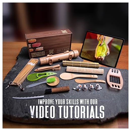 Alas Complete 20 Piece Sushi Making Set - Kit for Beginners & Pros with Knife, 2 Mats, Rice Bazooka and Dipping Plate