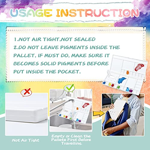 Junreox Watercolor Palette, Large Watercolor Palette with 24 Wells and 5 Mixing Areas, Premium Paint Pallet with Lid, Folding Paint Tray, Plastic Painting Palette with Thumbhole - Image 8