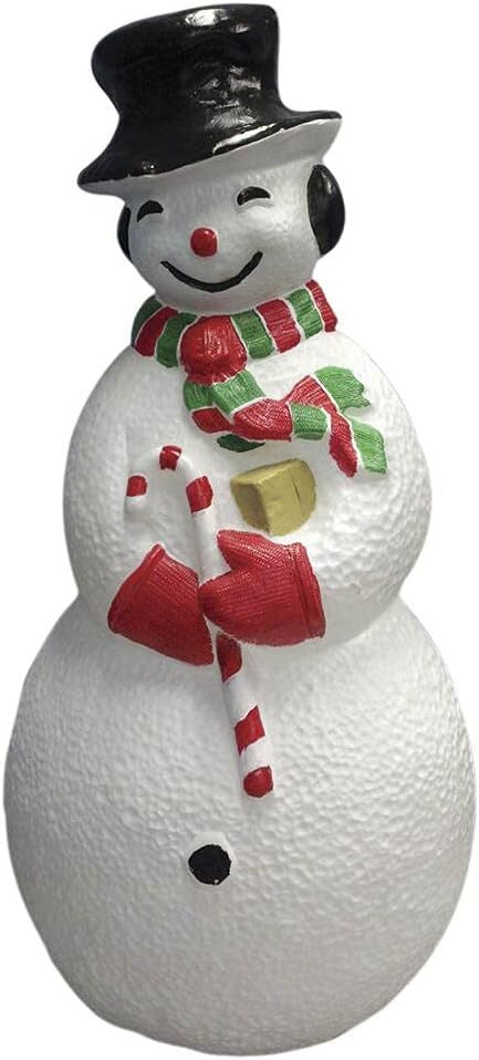 40' Lighted Blow Mold Vintage Snowman Sculpture Decoration Pre Lit Display Outdoor Christmas Yard Decoration Garden Yard Art Holiday Winter Display