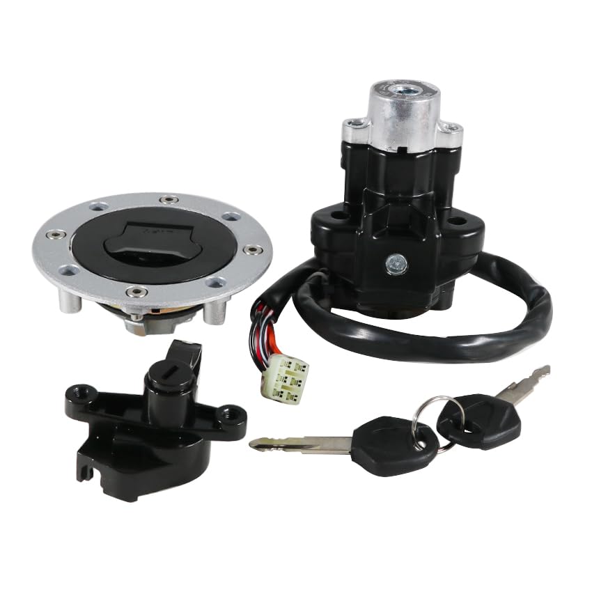 Ignition Switch Fuel Gas Cap Seat Lock Keys Replacement Kit for Suzuki GSF600 Bandit 1995-2004, for Suzuki GSF1200 Bandit 1997-2005