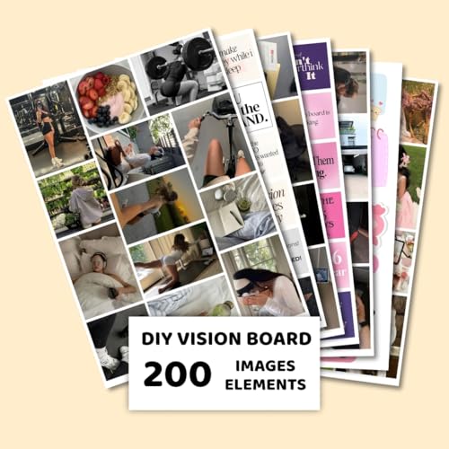 Image of Manifestation Poster | 2026 Vision Board Supplies (200+ Elements, 12 A4 Sheets, A4 Board with Hook) Aesthetic | Life Goals Quotes Daily Affirmations for Women | Manifestation Posters | Manifest Dream Life Poster for Wall