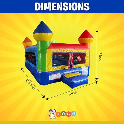 Crossover Junior Inflatable Bounce House, Bouncy Jump Castle for Small Kids and Toddlers, Outdoor Birthday Party Jumping Bouncer, Without Blower, 13.5 x 8 x 7 Ft, Classic Rainbow - Image 4