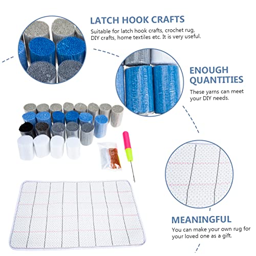 Hilo de gancho de pestillo para manualidades DIY y alfombras de 50x30 cm 6