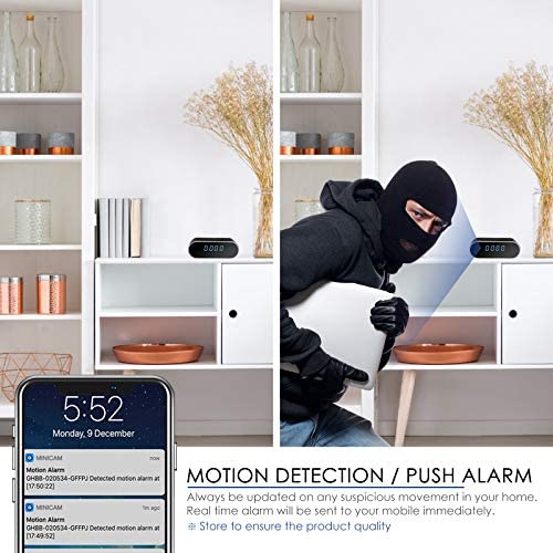 Hidden Camera Clock Security Camera Wifi Hd 1080P Spy Camera With Night Vision Motion Detection Loop Recording, Covert Nanny Cam Wireless Security Camera For Home Office Surveillance No Audio #TOP5