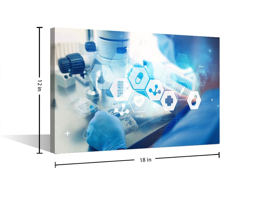 Image of TUMOVO 1 Panels Scientists and Scientific Experiments Wall Painting Clinical Laboratory Prints for Wall Decor Laboratory Posters Art Prints Giclee Gallery-Wrapped Posters and Prints (12 inch Wx18 H)