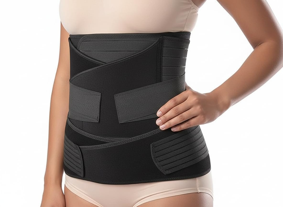 ANTIL'S 3-in-1 Post Pregnancy Belt for Women | Postpartum Belly Wrap & C-Section Recovery Belt | Adjustable Maternity Abdominal Binder for Waist, Pelvis & Tummy Support | Free Size | Black-picture-24
