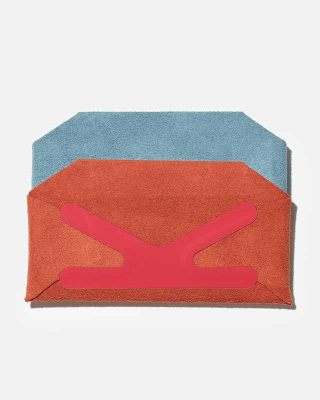 Craighill Batten Card Wallet - Slim Business Card Holder & Organizer, Ultrasuede, 3 Pockets, Holds 6 Cards - Sky & Orange3