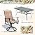 BUPPLEE 7-Piece Outdoor Patio Dining Set with 6 Swivel Rocker Chairs, Rectangular Metal Table with Umbrella Hole, 6-Person Patio Table and Chairs for Backyard, Poolside, Balcony and Garden Brown