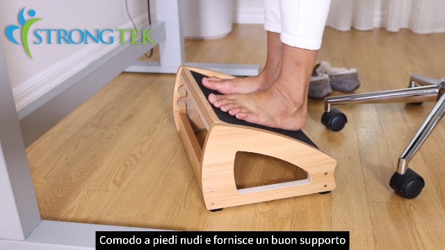 StrongTek Poggiapiedi Regolabile Sotto La Scrivania In Legno - Antiscivolo, Migliora Postura - Foto 14