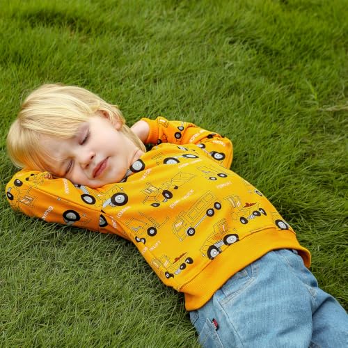 Image of GFQLONG Toddler Boy Sweatshirt 2T 3T 4T 5T Long Sleeve Shirts Boys Sweater | Cotton Dinosaur Cartoon Pullover Crewneck Sweatshirt,Toddler Boy Sweaters Tops,Kids Fall Winter Clothes
