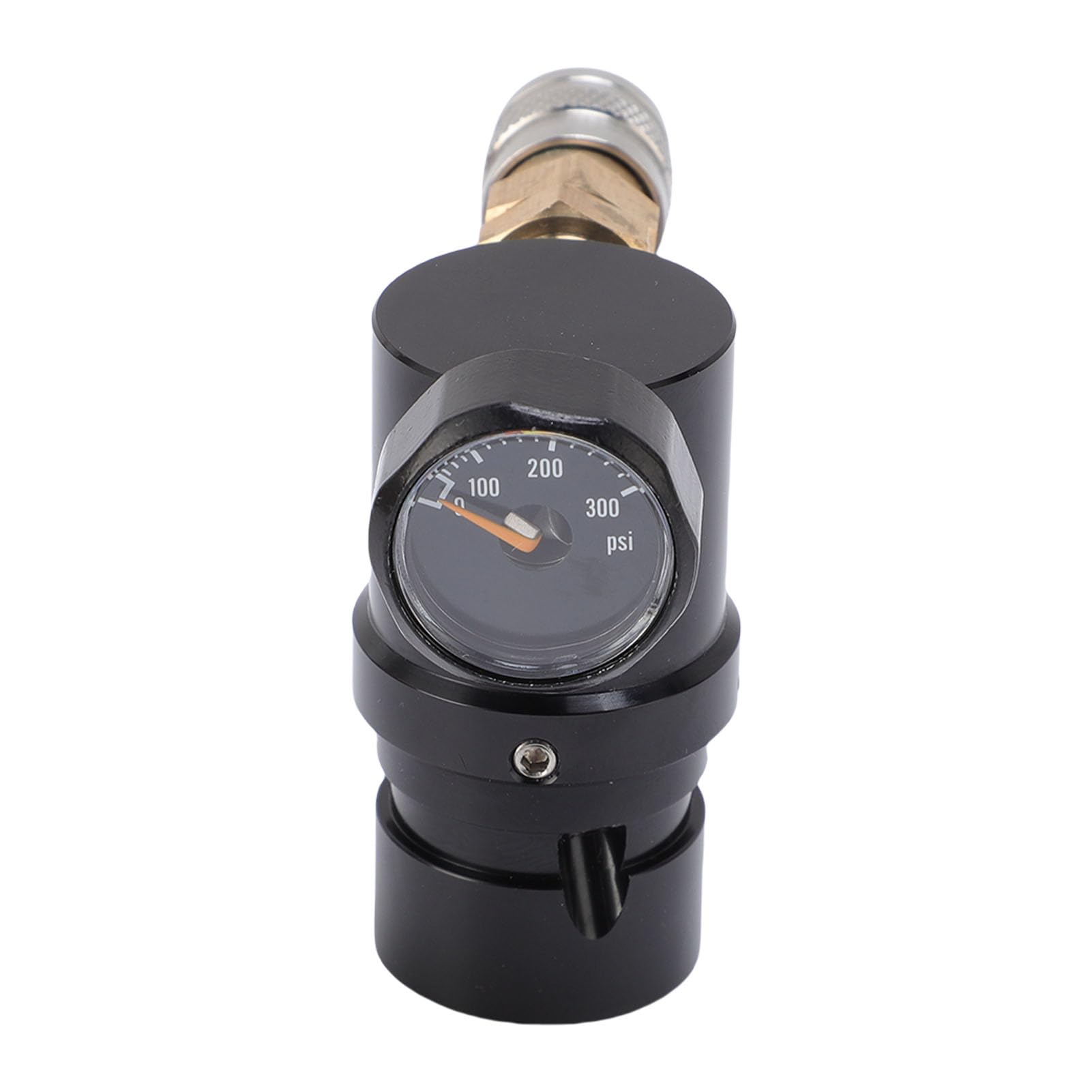 Qcwwy Regulador de Baja Presión de CO2 Ajustable, Compacto y de bajo Perfil, Presión Rápida para Tanques HPA con Hilo G1/2-14, Construcción de Aleación de Aluminio, Diseño Eficiente y Simplificado