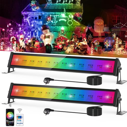 NATPOW Projecteur RGB LED Extérieur 50W, Barre Lumineuse avec Application
