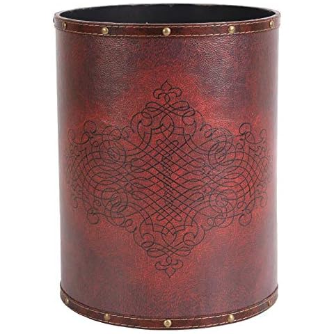 Vintiquewise Faux Leather Waste Bin Cover