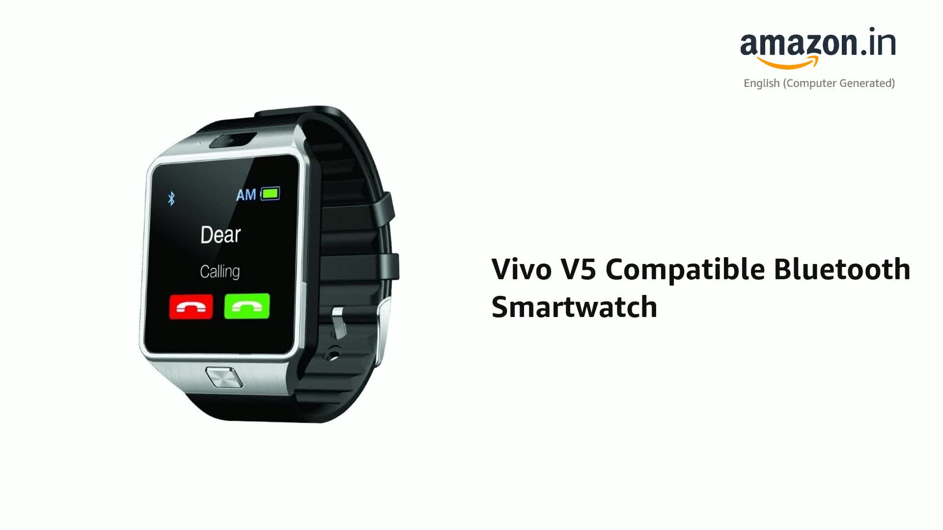 Vivo V5 Compatible Bluetooth Smartwatch (Silver) With Camera \u0026 Sim Card  Support \u0026 Supporting Apps Like Twitter, Whats App, Facebook, Touch Screen  Multilanguage Android/IOS Mobile Phone Wrist Watch Phone with activity  trackers