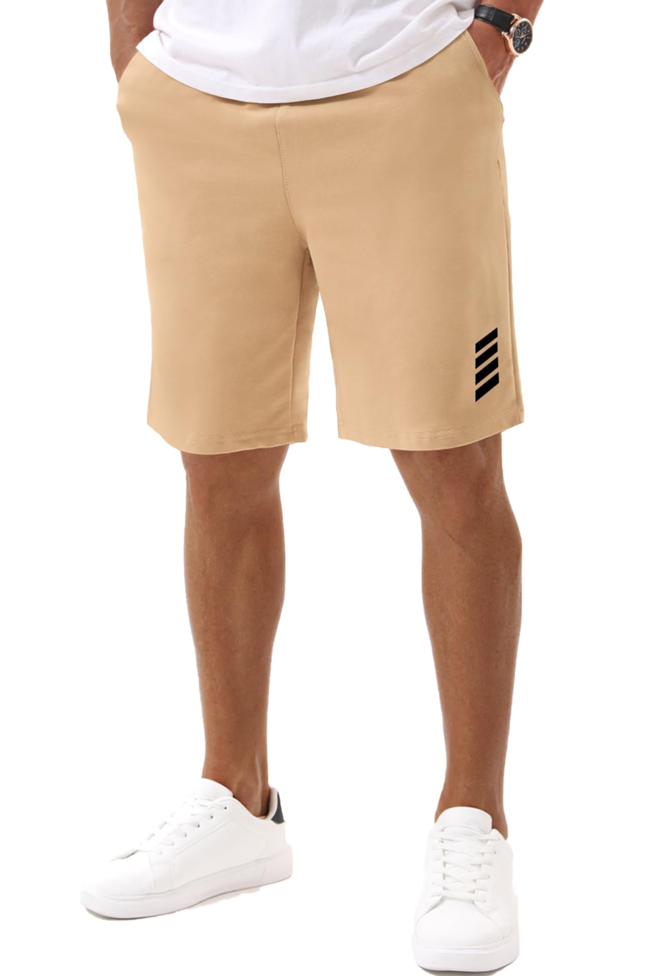 Vortewind Kurze Hosen Herren Sweatshorts Herren Baumwolle，Sommer-Sportshorts mit Taschen & elastischem Bund für Casual ，Jogging ，Training