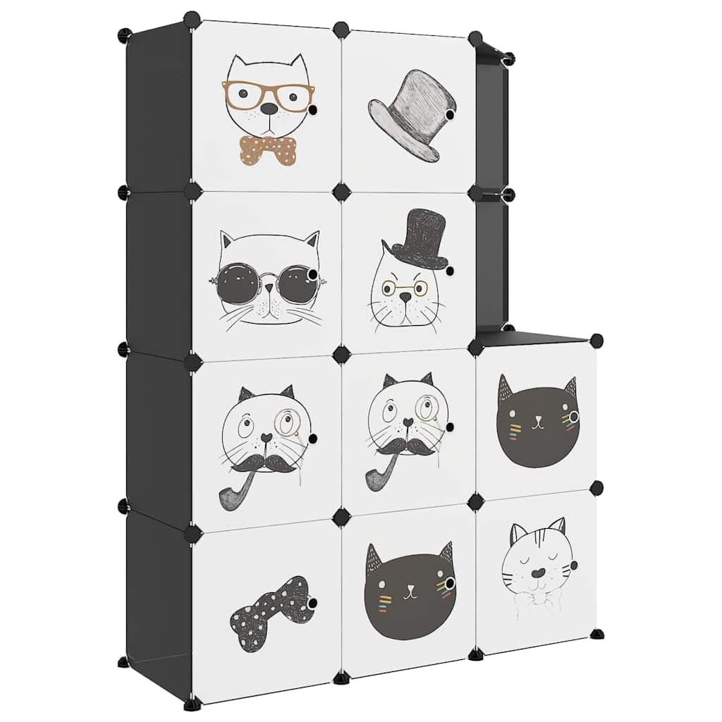 Armoire de rangement 10 Compartiments Polypropène Noir