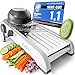 THELVIS Premium Mandoline Gemüsehobel Edelstahl | kein Klingenwechsel | sicher und modern | Gemüseschneider manuell | Julienneschneider | Gurkenhobel verstellbar | vegetable slicer | Gemüsereibe