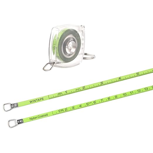 WIN TAPE 80'' 2M Mini Steel Tape Measure Plastic Shell with Keychain Functional Mini Retractable Measuring Tape Keychain (Transparent, Inch/cm) miniatura 3