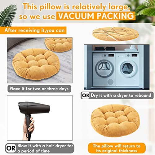 4 Pcs Round Floor Pillows Cushions 22 X 22 Inch Meditation Floor Pillow Large Floor Pillow For Kids And Adults Meditation Cushion Large Pillows For Floor Seating Yoga Living Room Office (Yellow) #TOP1