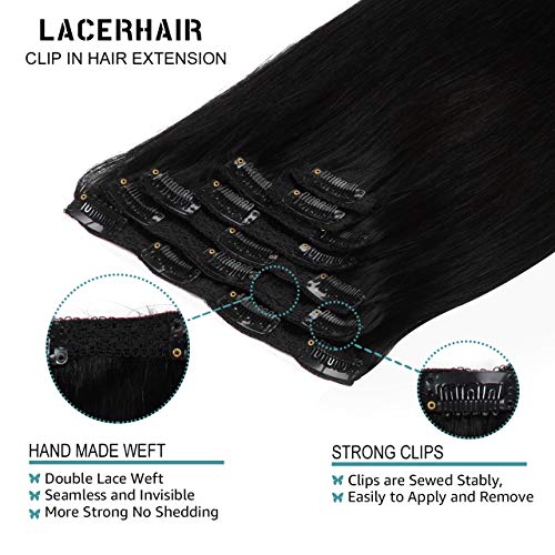 image for Lacer New Version Thick Hair Extensions Clip in Human Hair Full Head S
