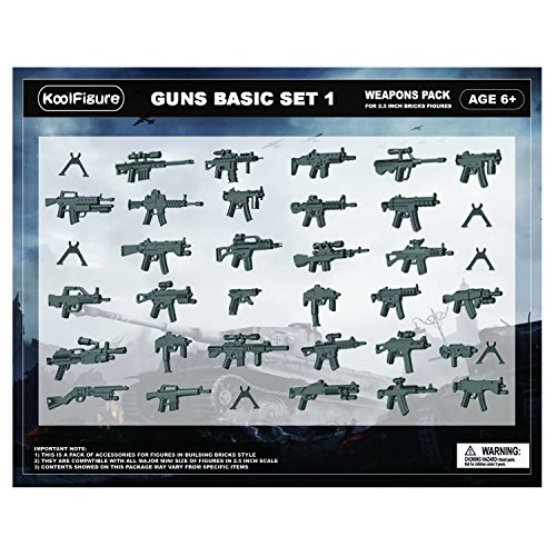 koolfigure Custom World War 2 Weapons Set for Military Minifigures, Building Blocks Figures Accessories, Guns for Minifigs