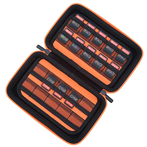 Game Card Storage Holder Case for Nintendo Switch Cartridges - Holds 40 Games - Black/Orange