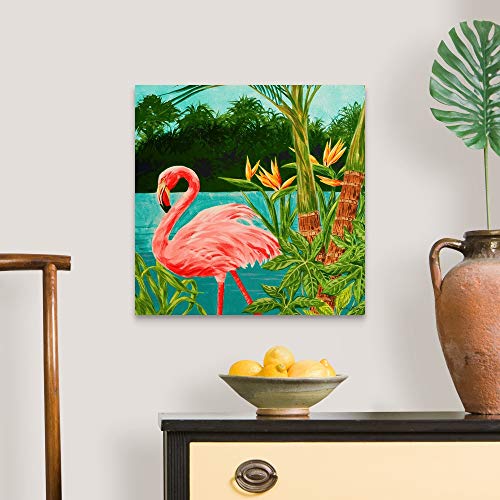 Hot Tropical Flamingo I Canvas Wall Art Print, Flamingo Artwork #TOP3