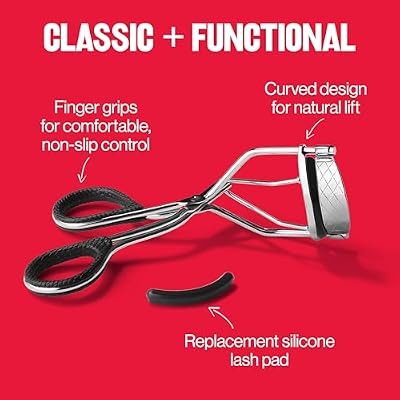 Revlon Natural Curl Lash Curler, Gives a Natural Eyelash Lift, with Finger Grips for a Non Slip Grip, Easy to Use, 1 Count