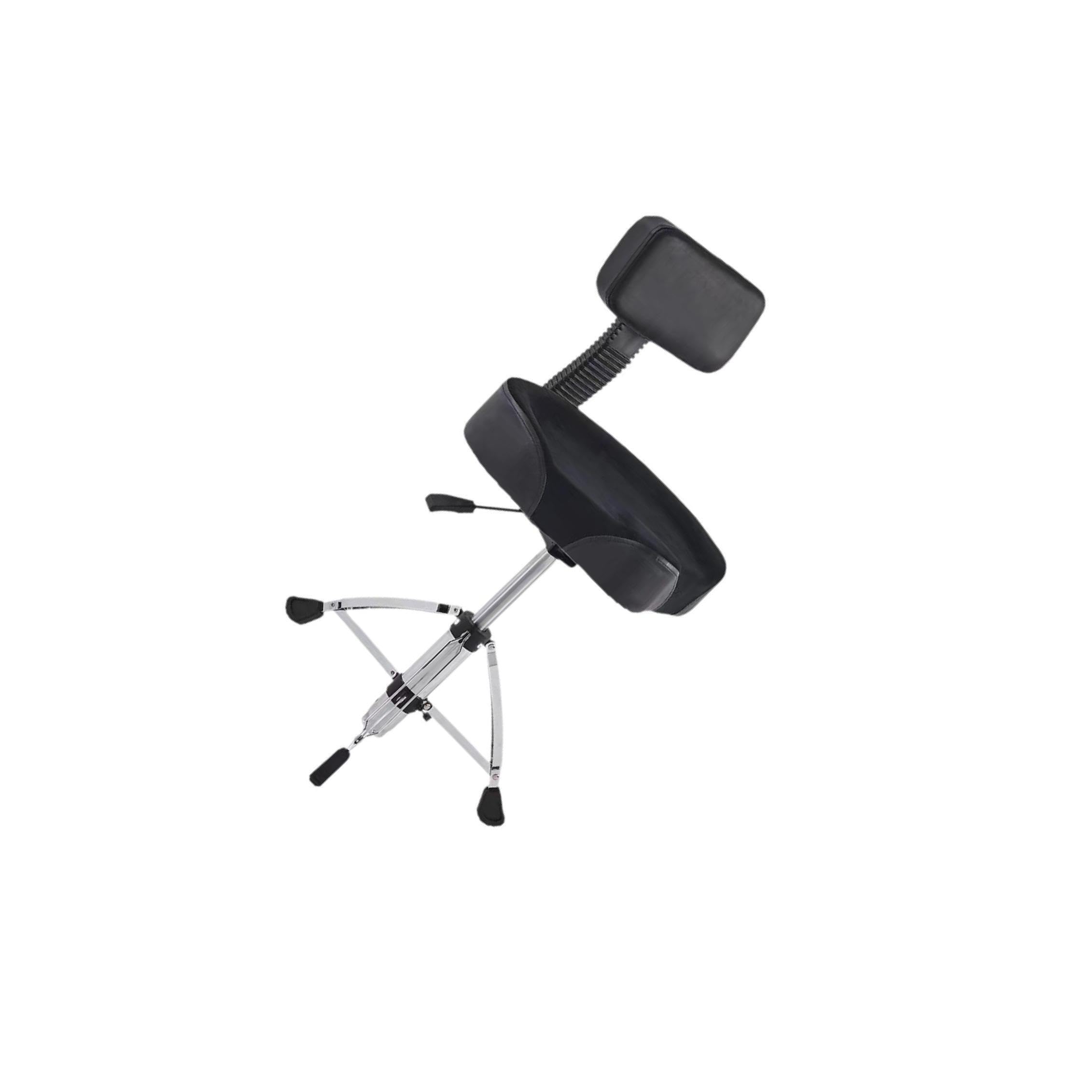 Asiento de batería portátil acolchado con patas antideslizantes, cómodo y resistente taburete hidráulico para bateristas adultos. Asiento acolchado portátil con patas antideslizantes.