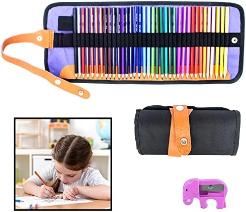 Riyanon Colored Pencils for Kids of 36, Colored Pencils Travel Set, Kids Pencil Crayons With Portable Roll-Up Pouch Canvas Bag for Festival Gift, Color Pencils for Kids to Drawing And Doodling