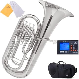 Mendini MEP-N Nickel Plated B Flat Euphonium with Stainless Steel Pistons