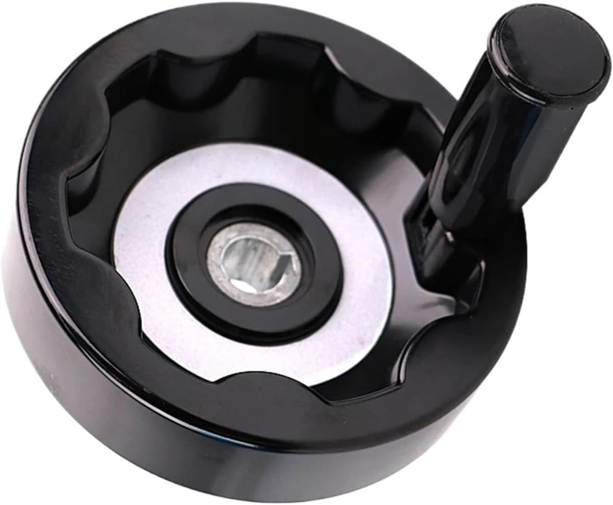 Round Hand Wheel 1pcs Handwheel 10cm 20cm 30cm Alloy Folding Lathe Milling Machine Inside Ripple Hand Wheel With Rotating Handle Accessories(12mmx100mm)