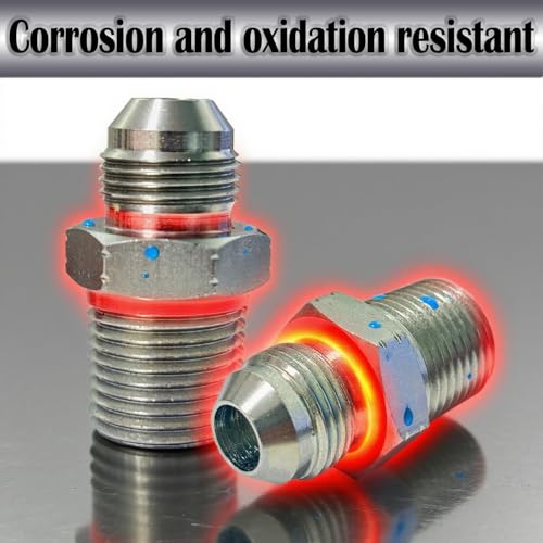 Image of 1 /2 inch JIC Male x 1 /2 inch NPT Male Hydraulic fitting, Carbon Steel SAE 37Flare Pipe Adapter Tube Fitting Straight Union Connector