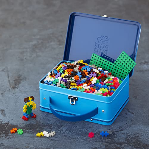 Plus-Plus- Set di mattoncini da Costruzione, in Pratica Scatola di Metallo con Manico, 600 Pezzi, Multicolore, 7002 - Lego - Immagine 3