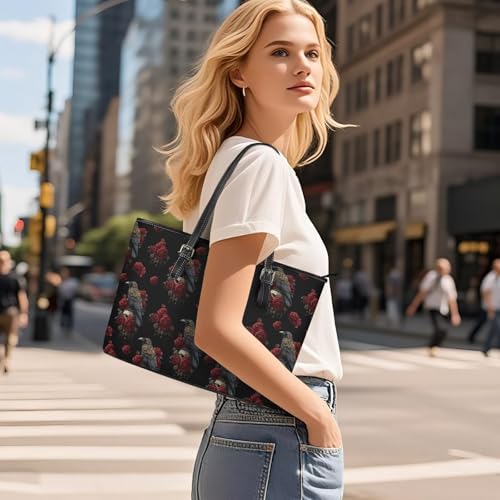 Gothic Skull Tote Bag Handbag for Women PU Leather Shoulder Clutch Makeup Bag Purse Bags Organizer4