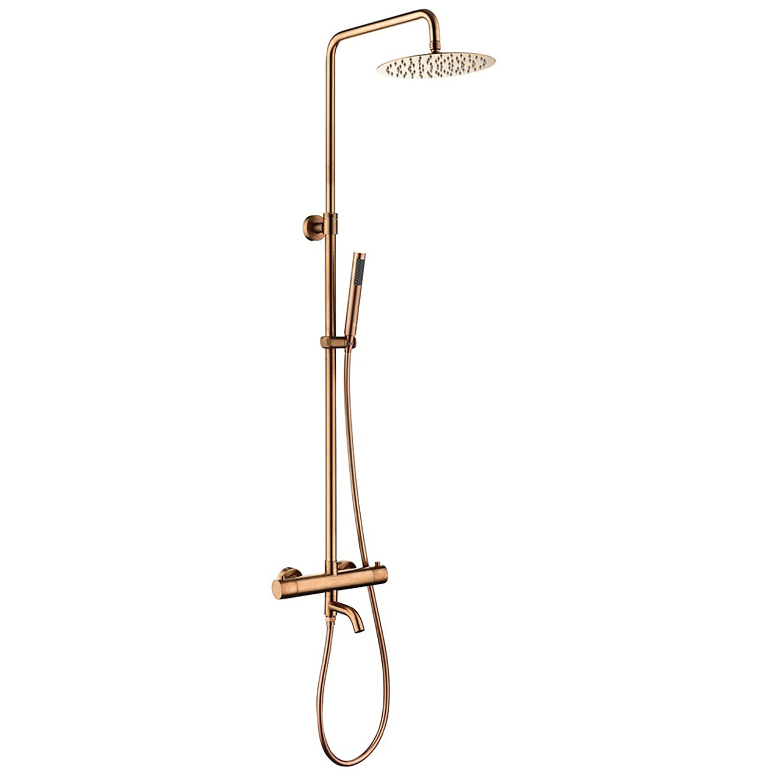 Pomme de douche à effet pluie de 10 pouces avec colonne et mitigeur