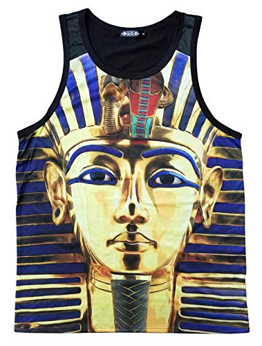 Konflic NWT King TUT Golden Mask Sublimation Graphic Mens Tank Tops