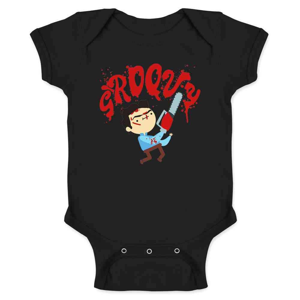 Pop Threads Groovy Ash Cute Funny Horror Cartoon Infant Baby Boy Girl Bodysuit Black 6M