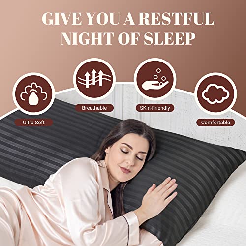 Cosybay Balck Full Body Pillow Insert Fluffy Long Bed Pillow For Adults Firm