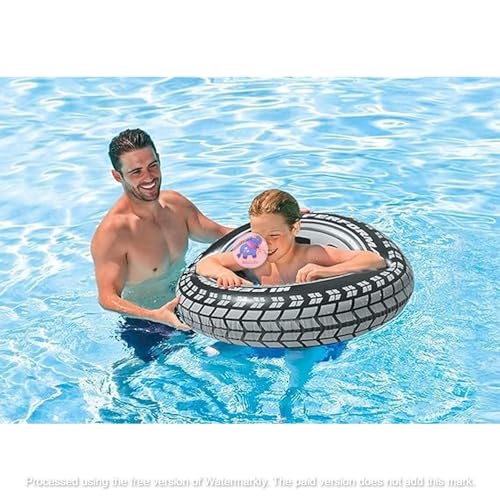 Image of Inflatable Swimming Rings Floater for Summer Fun |Swimming Ring Tube for Kids 9+,Boys,Girls,Adult|Circle Float Swim Tube for Pool Party, Lake, Beach (Giant Tire)