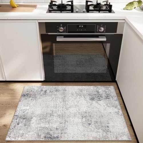 Washable Small Entryway Area Rugs: 2'x3' Abstract Rug Non Slip Door Mat Indoor Entrance Stain Resistance Low Pile Throw Rugs for Inside Front Door Floor Bedroom Bedside Kitchen Nursery Kids Room Entry