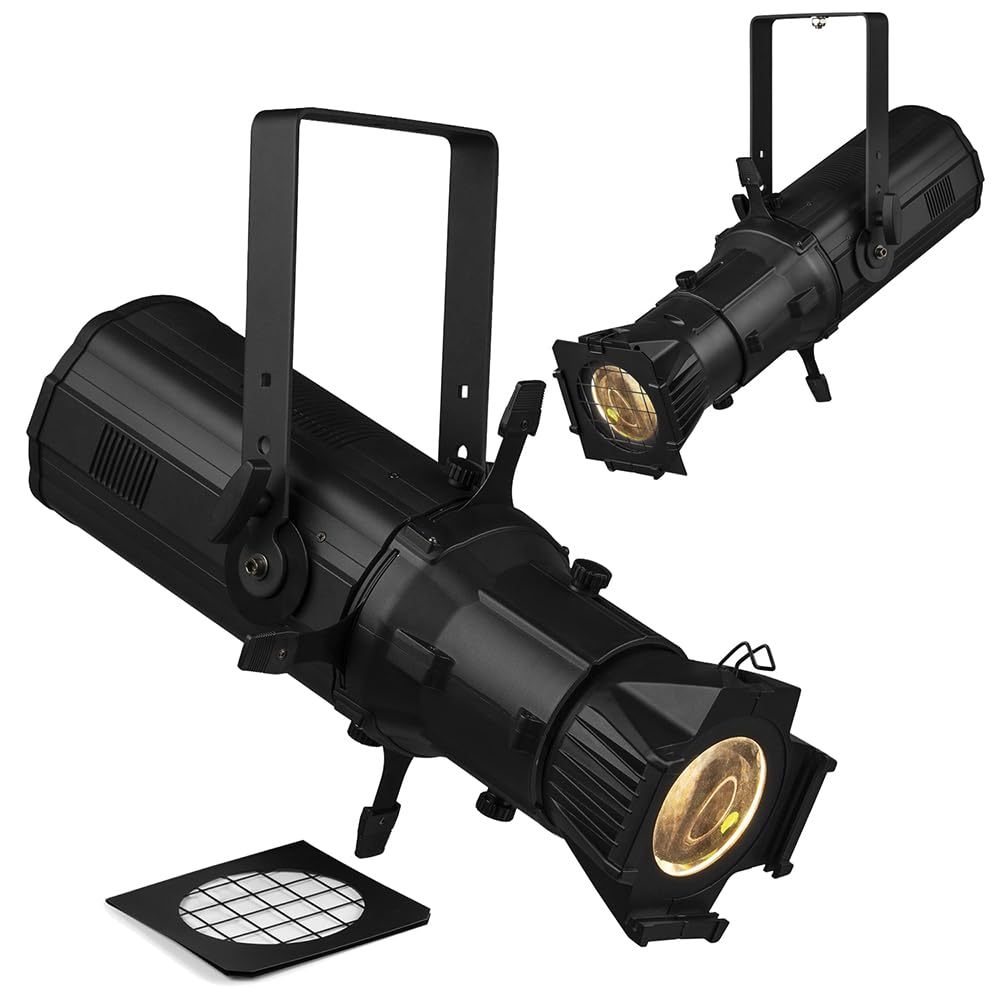 2X BeamZ Pro BTSE200 LED Profile Spot Light - 200W Warm White, 26-Degree Lens Tube, Flicker-Free COB LEDs, Stage Lighting Package, TV Lighting, Theatre Spot Light, TV Studio Lighting