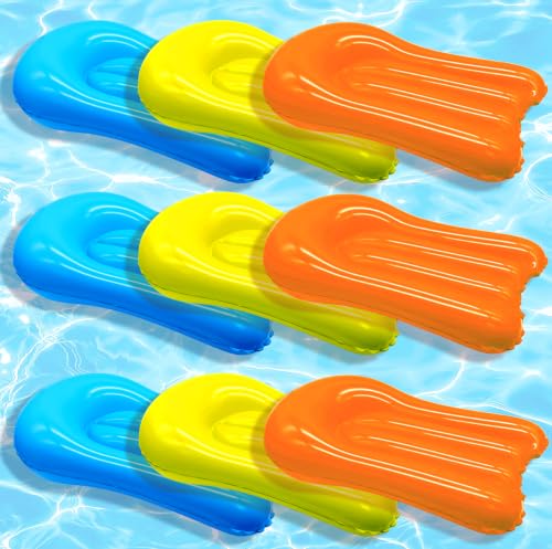 Lot de 9 planches de bodyboards gonflables pour toboggan aquatique glissant, 40 x 54,1 cm, planches de surf portables pour toboggan aquatique en plein air, fournitures d'été et d'extérieur